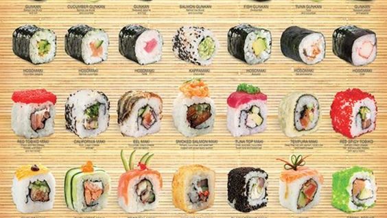 Sushi with names