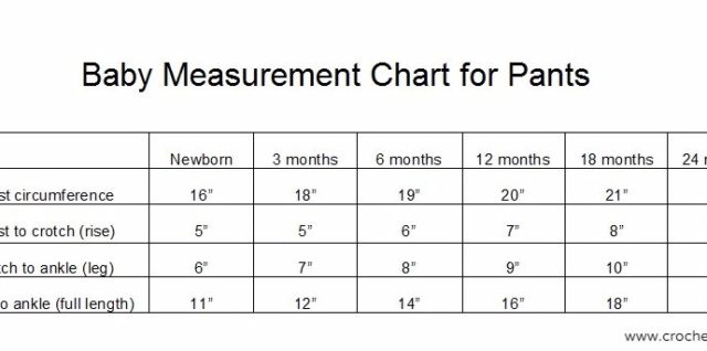 baby pants measurement chart