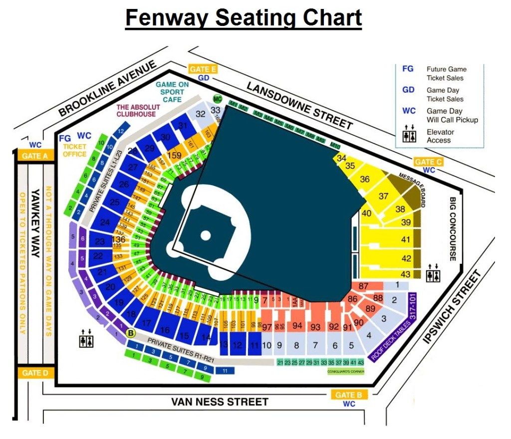 Fenway Seating Chart – Charts